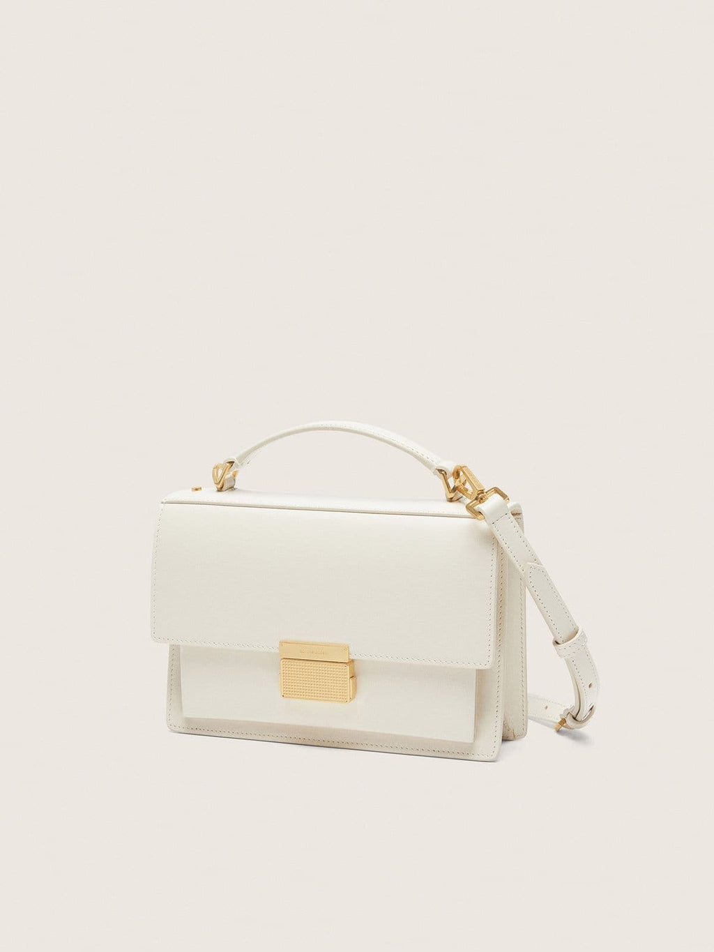 Venezia Bag in butter-colored boarded leather with gold details