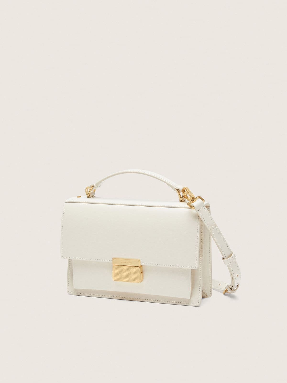 Venezia Bag in butter-colored boarded leather with gold details