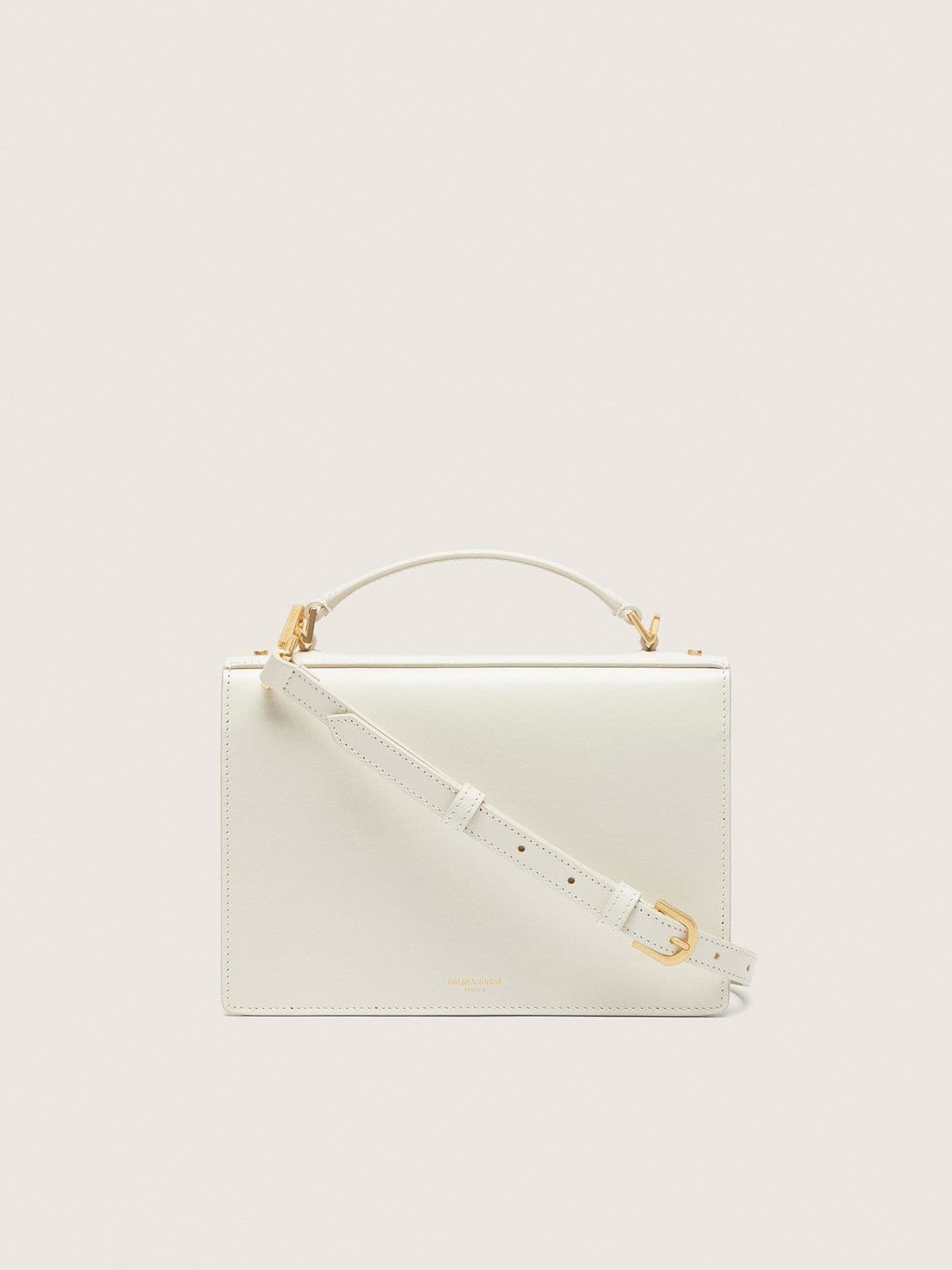 Venezia Bag in butter-colored boarded leather with gold details