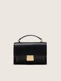 Venezia Bag in black boarded leather with gold details