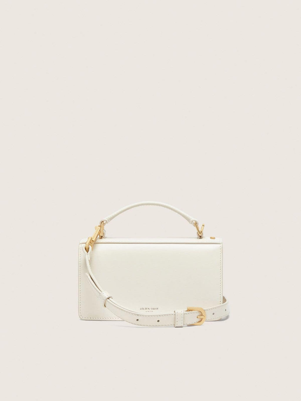 Small Venezia Bag in butter-colored boarded leather with gold details