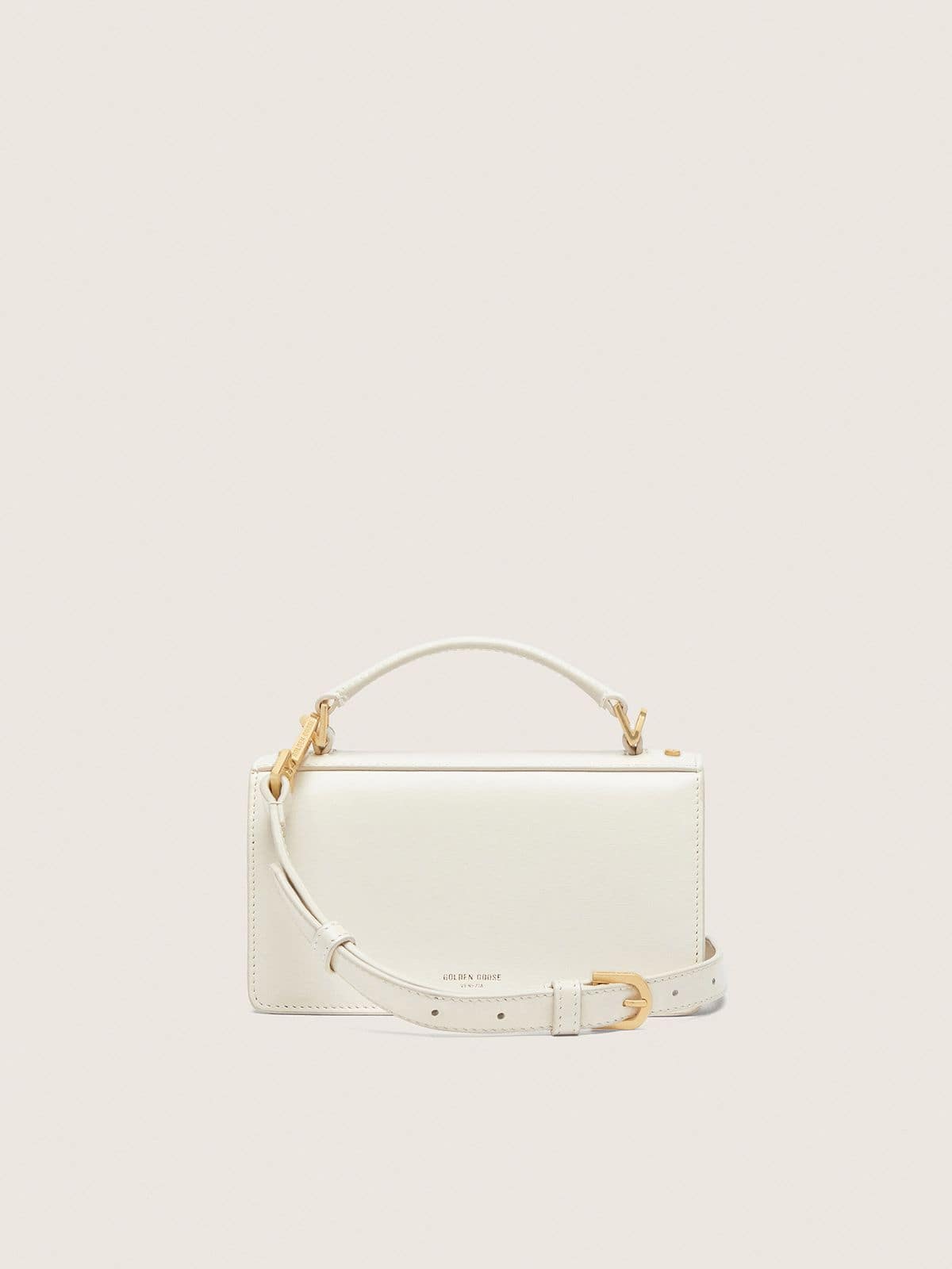 Small Venezia Bag in butter-colored boarded leather with gold details