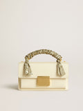 Small Venezia Bag in butter-colored boarded leather with braided scarf