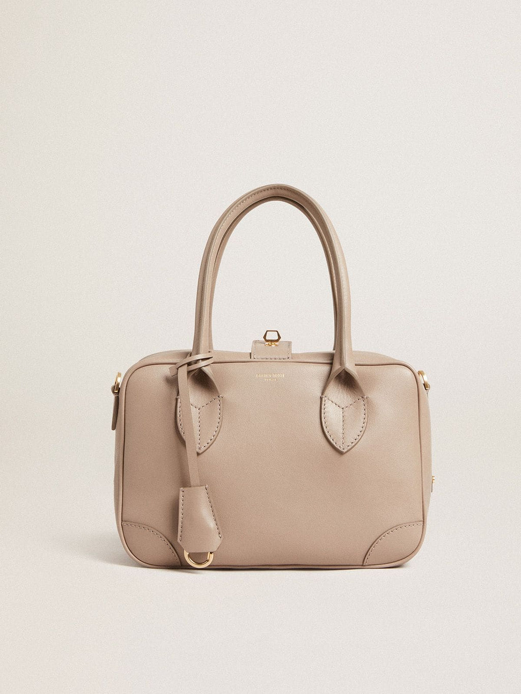 Vita Bag in beige leather with gold details