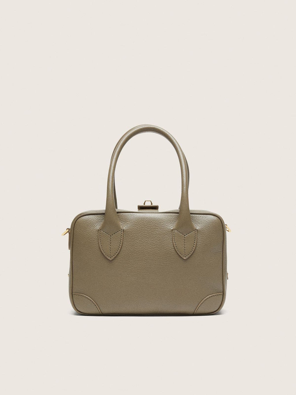 Vita Bag in sage-green sheepskin leather with gold details