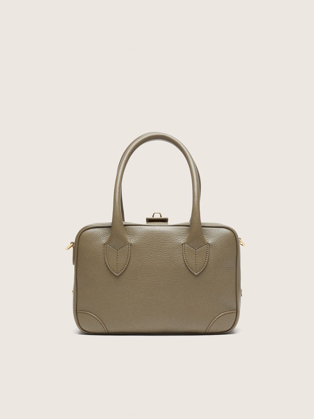 Vita Bag in sage-green sheepskin leather with gold details