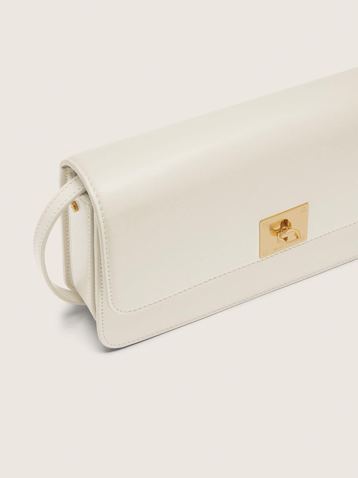 Gioia Bag in butter-colored boarded leather with gold details