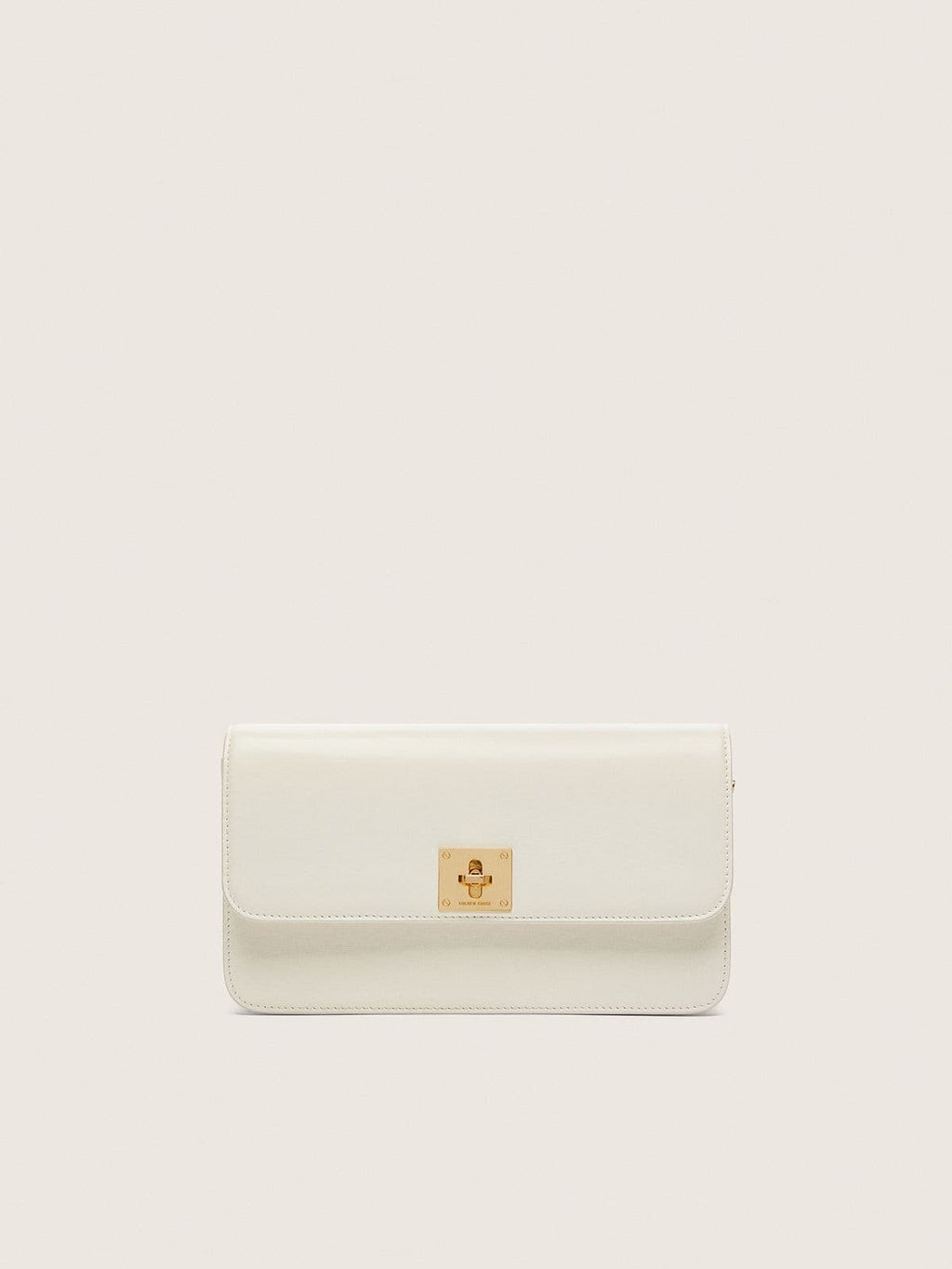 Gioia Bag in butter-colored boarded leather with gold details