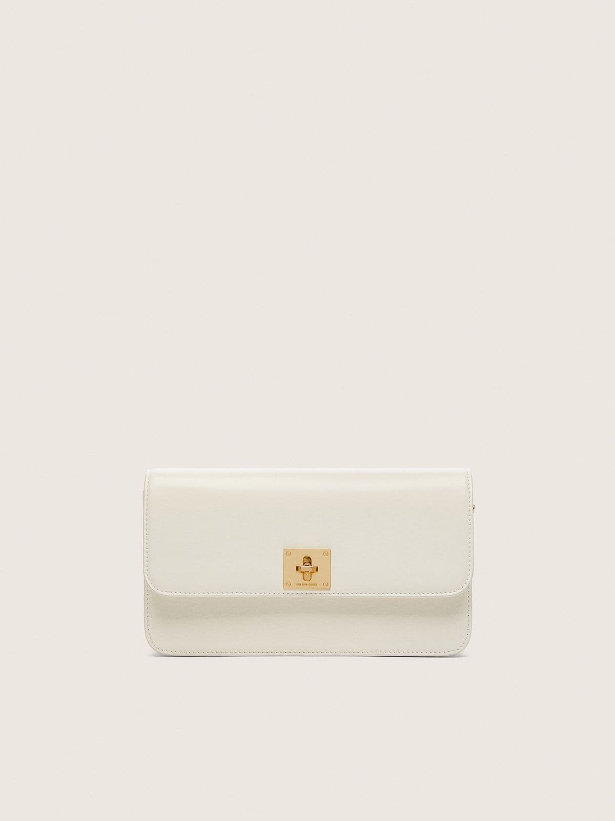 Gioia Bag in butter-colored boarded leather with gold details