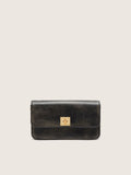 Gioia Bag in black vintage leather with gold details