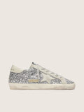 Women's Super-Star in silver glitter with ice-gray suede star
