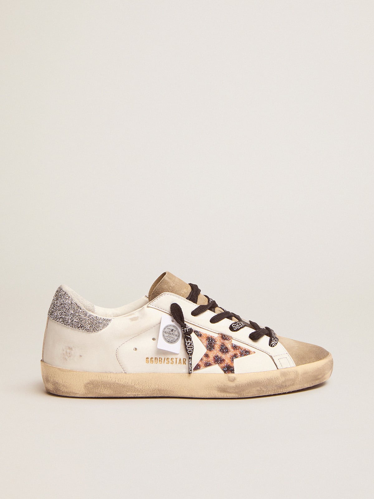 Women's Super-Star LTD with leopard print and Swarovski crystal star