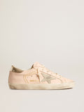 Women's Super-Star in pink nappa with ice-gray star and platinum heel tab