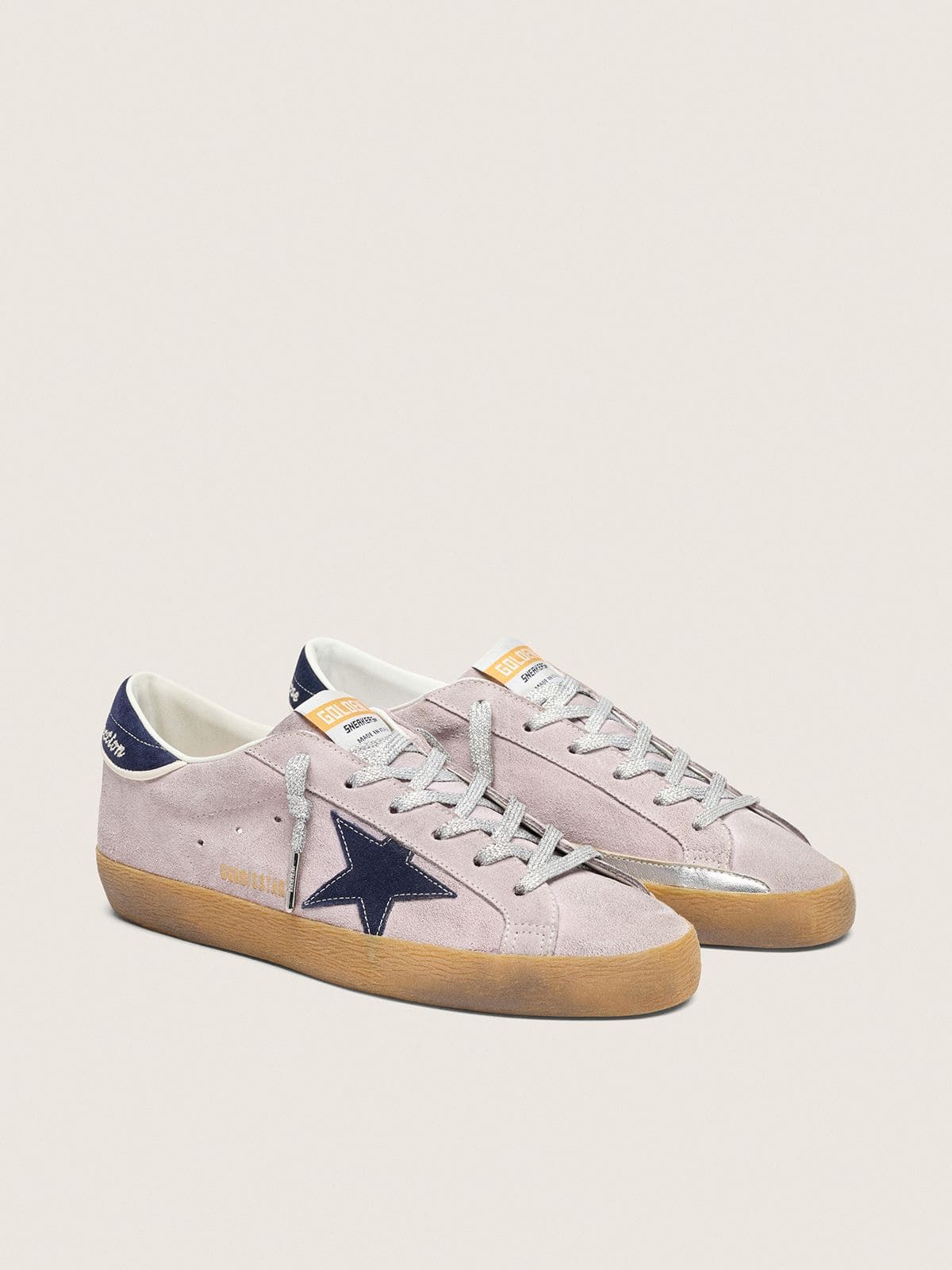 Women’s Super-Star LTD in lilac suede with midnight blue suede star and heel tab