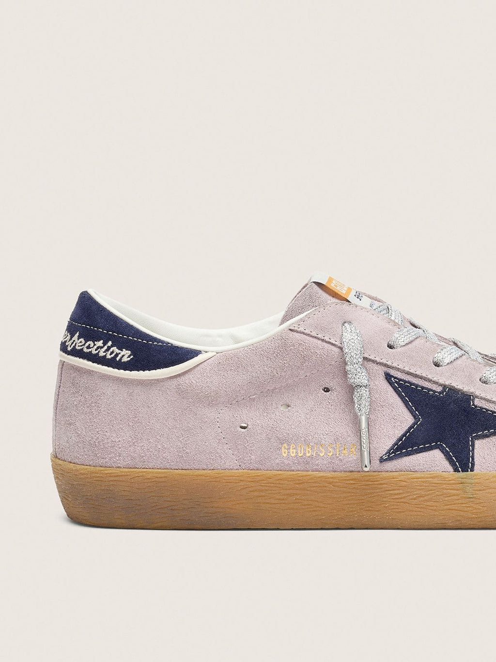 Women’s Super-Star LTD in lilac suede with midnight blue suede star and heel tab