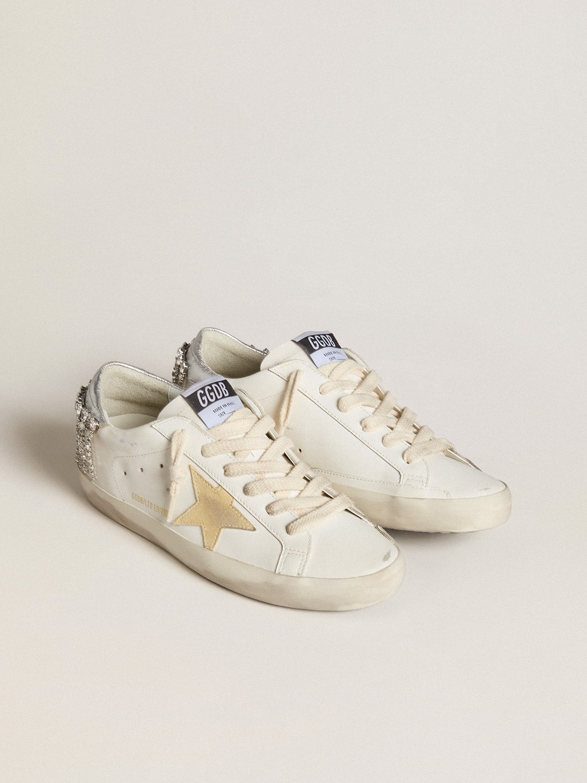 Super-Star LTD with suede star and leather heel tab with crystals