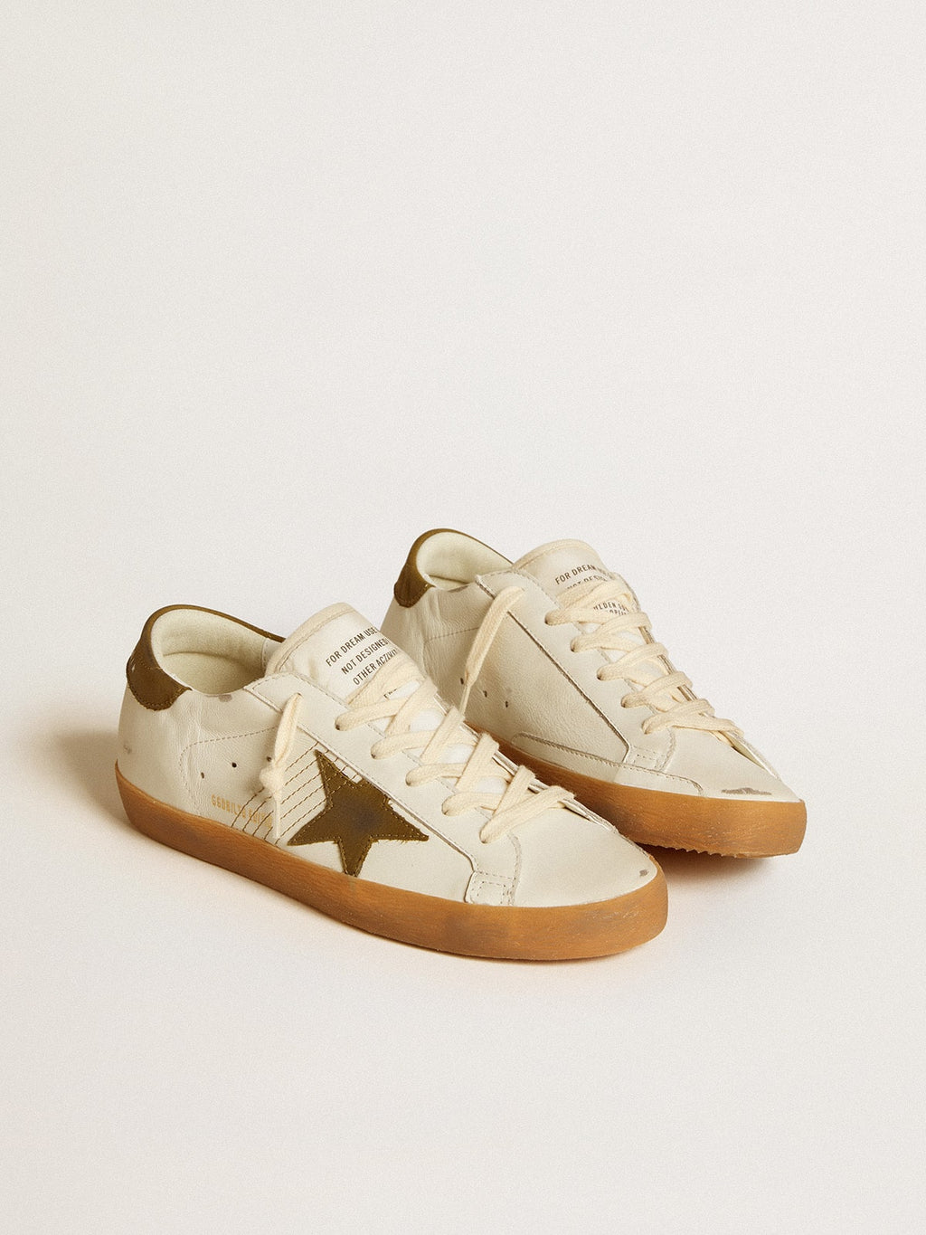 Women's Super-Star LTD with military green nubuck star and heel tab