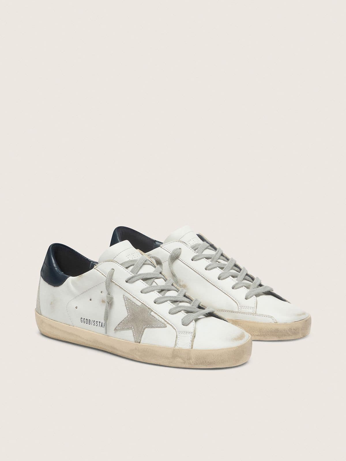 Women's Super-Star with suede star and blue heel tab