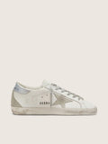 Women's Super-Star with silver heel tab and metal stud lettering