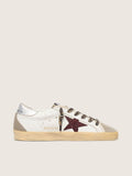 Super-Star with burgundy glitter star and silver heel tab
