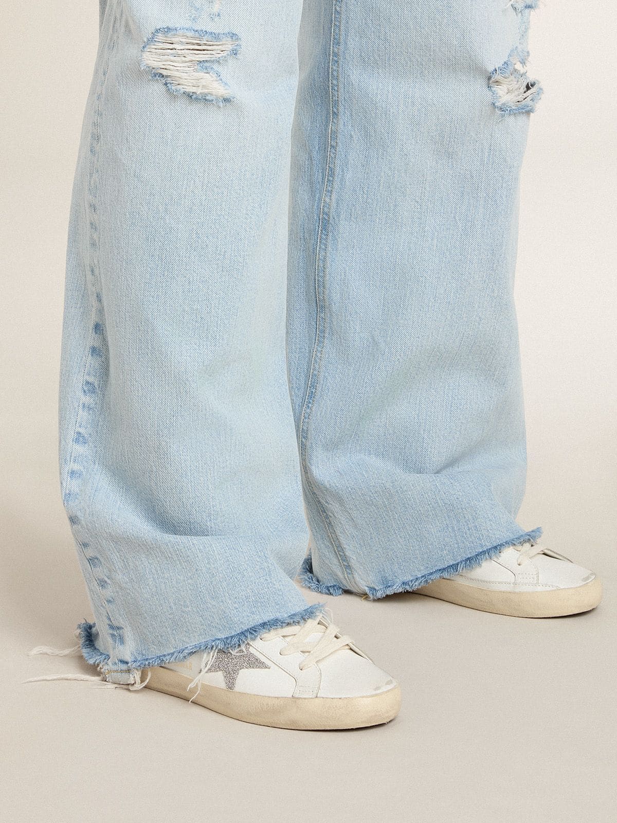 Women’s Super-Star with silver Swarovski crystal star and heel tab