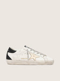 Women's Super-Star with gold star and black glitter heel tab