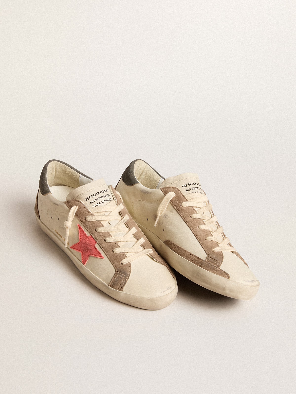 Women's Super-Star LTD with pink gabardine star and gray suede heel tab