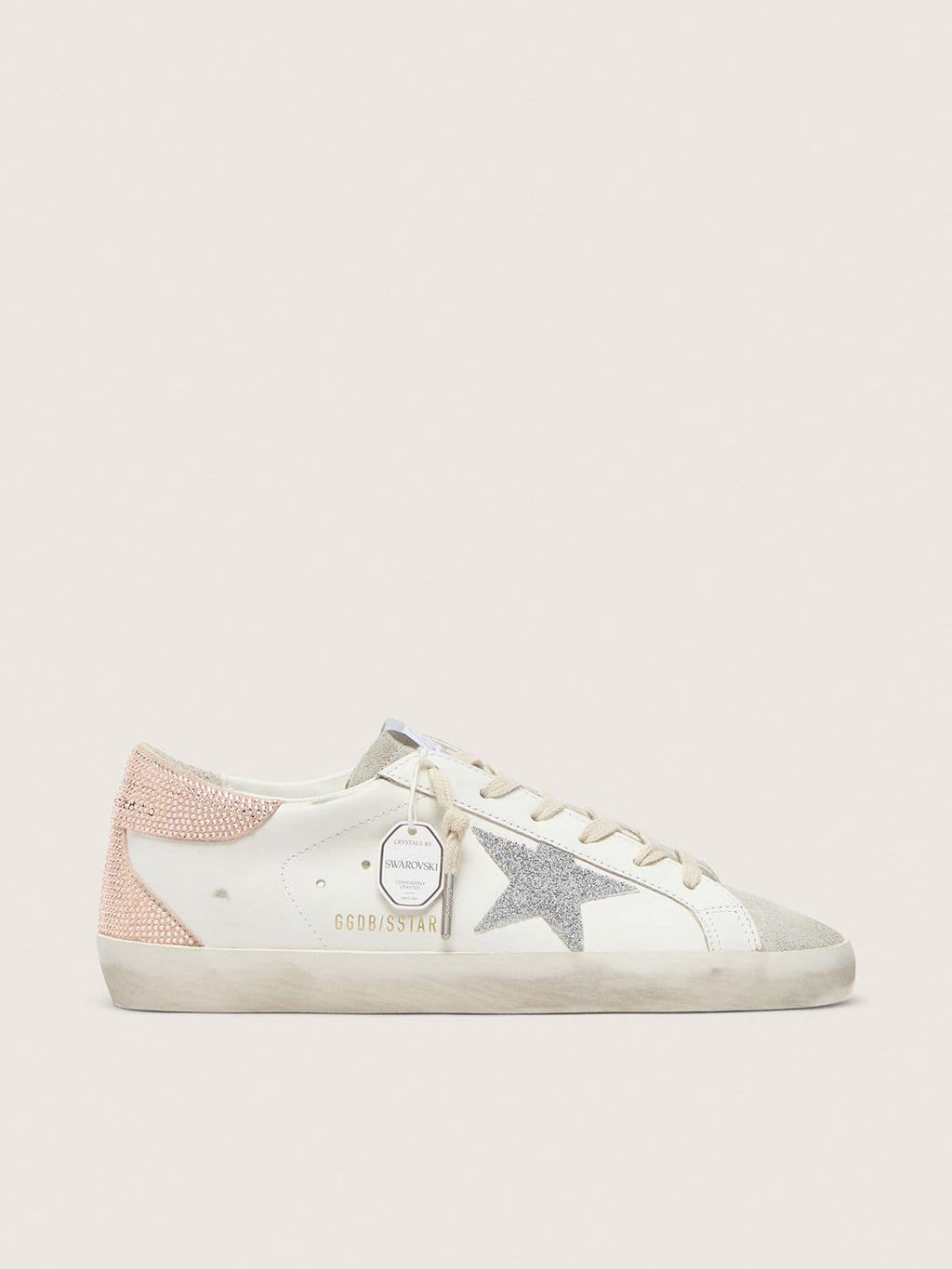 Women’s Super-Star in leather with Swarovski crystal star and heel tab