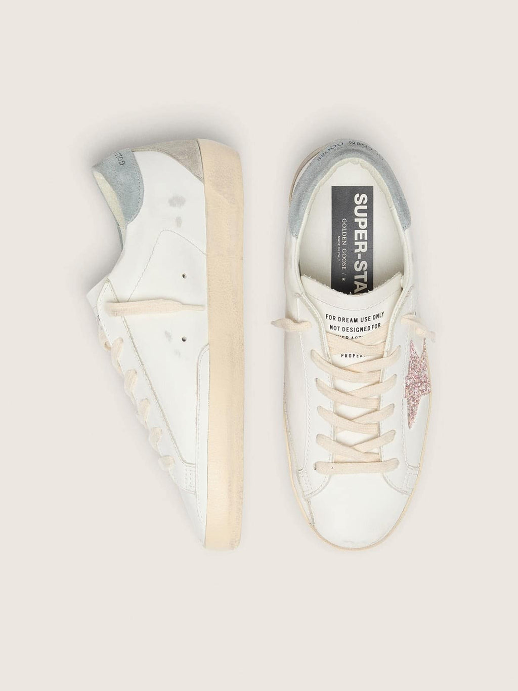 Women's Super-Star LTD with multicolor glitter star and suede heel tab