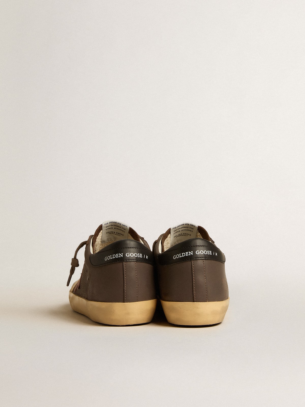 Women's Super-Star Penstar LTD in brown leather with pink suede star
