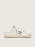 Super-Star Sabot with a platinum glitter star and suede tongue