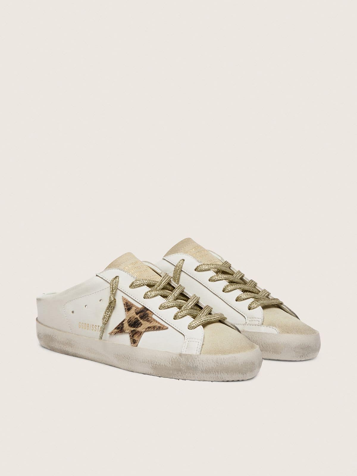 Super-Star Sabots with pony skin star and beige suede tongue