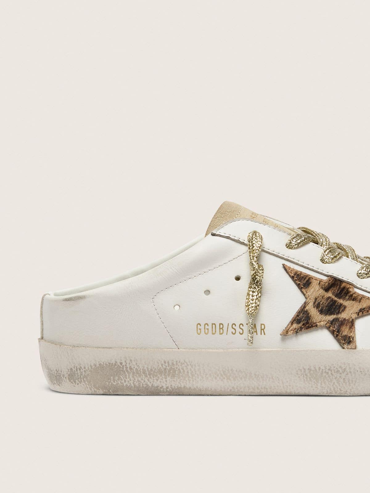 Super-Star Sabots with pony skin star and beige suede tongue