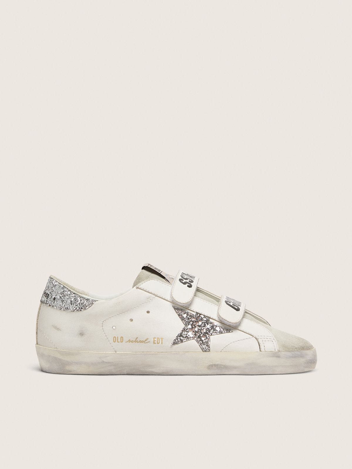 Women’s Old School with silver glitter star and ice-gray suede tongue