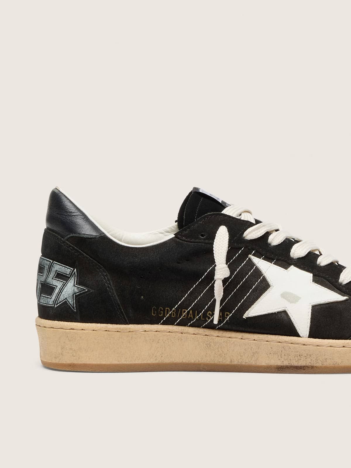 Women's Ball Star in black suede with white leather star