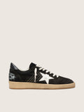 Women's Ball Star in black suede with white leather star