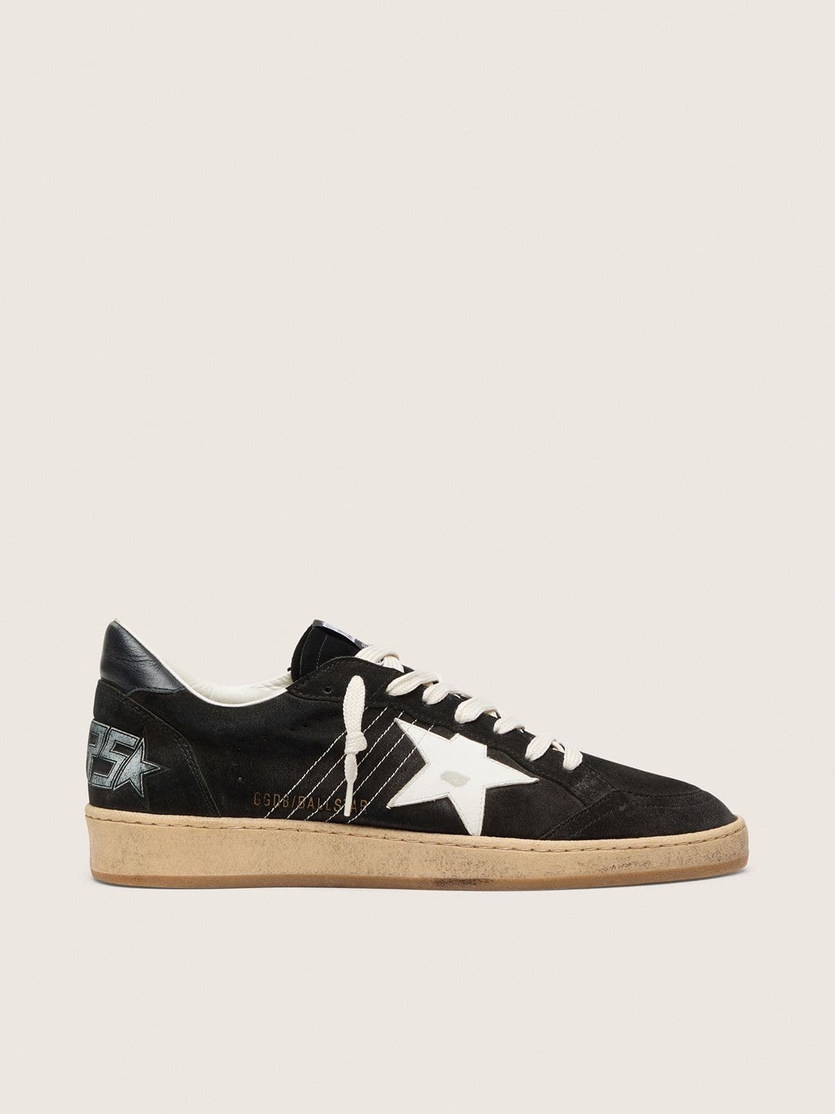 Women's Ball Star in black suede with white leather star
