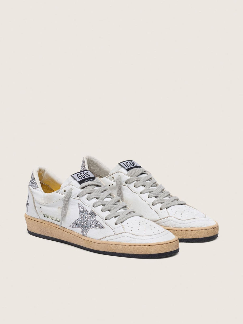 Women's Ball Star in nappa with white star and glitter heel tab