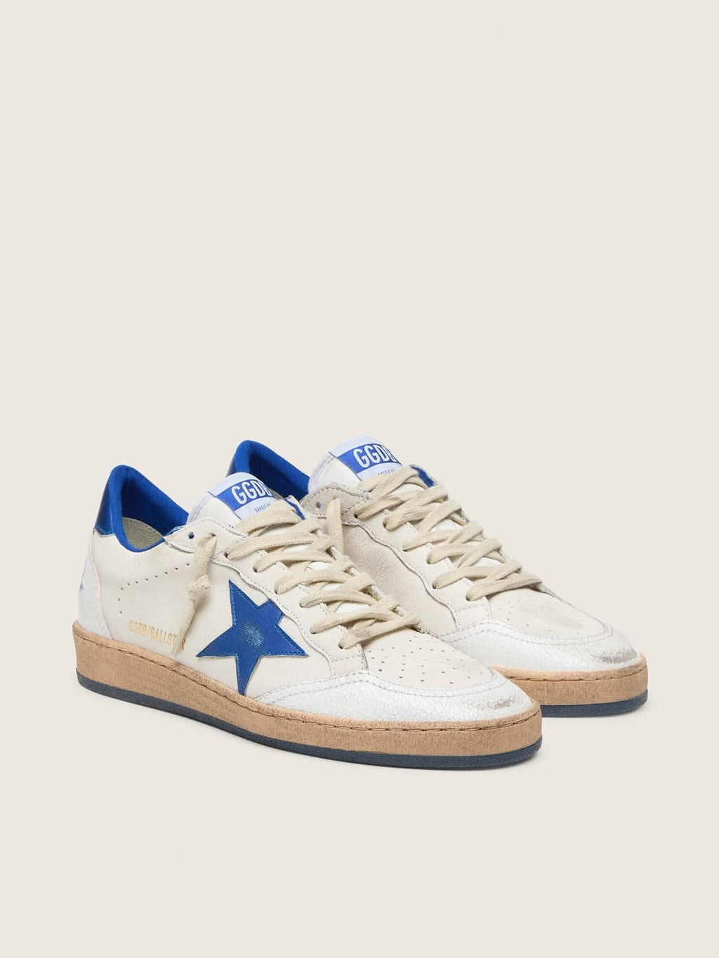 Women’s Ball Star Wishes in white nappa leather with bright blue star and heel tab