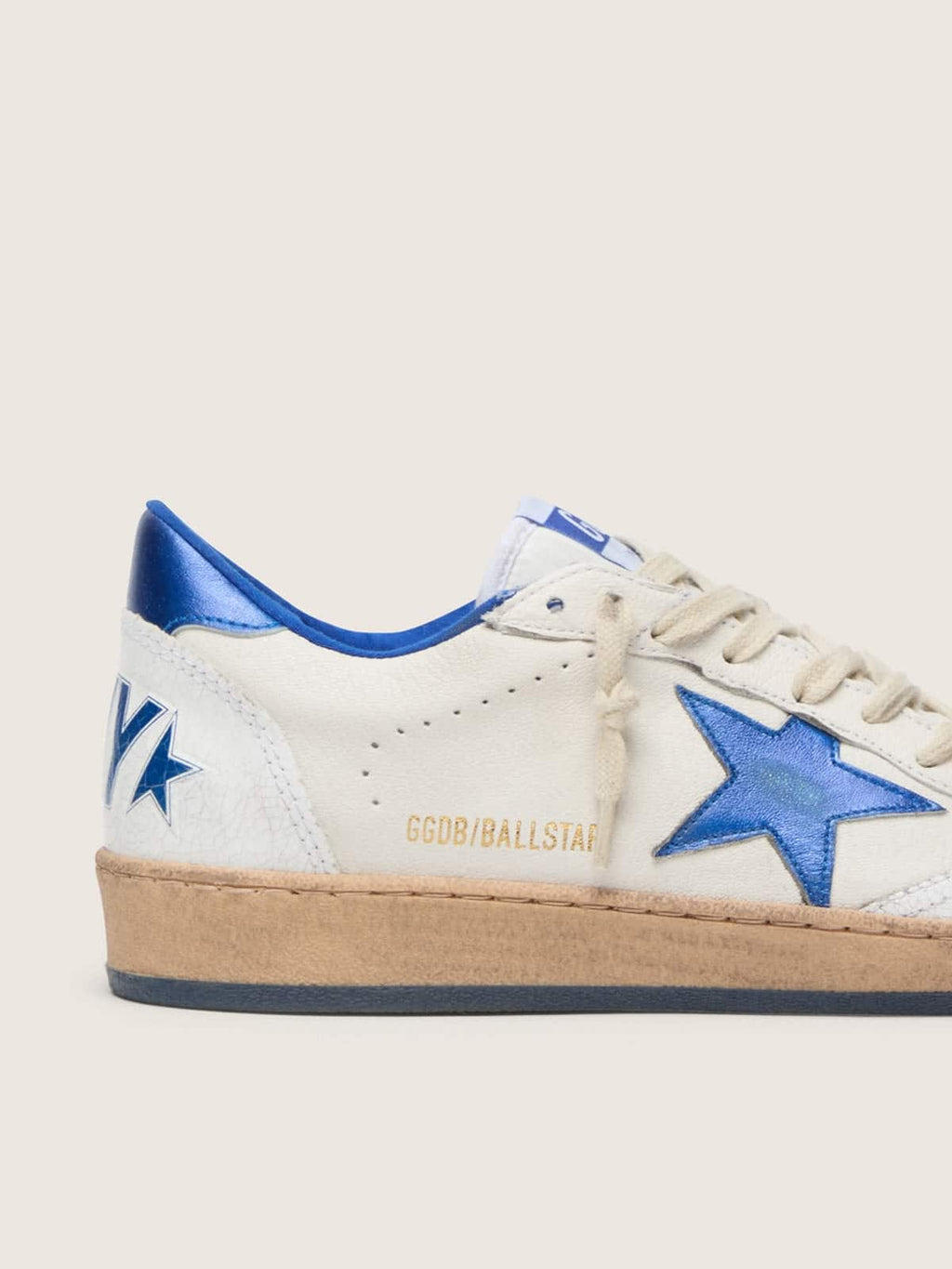 Women’s Ball Star Wishes in white nappa leather with bright blue star and heel tab