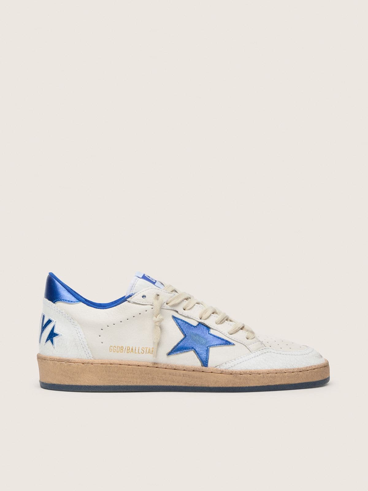 Women’s Ball Star Wishes in white nappa leather with bright blue star and heel tab