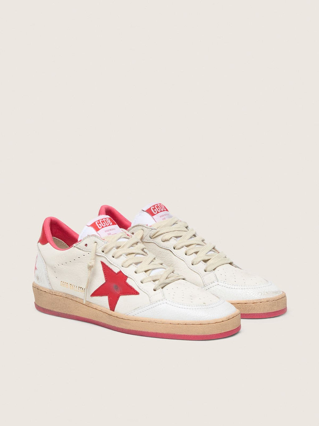 Women’s Ball Star  Wishes in white leather with a red star and heel tab