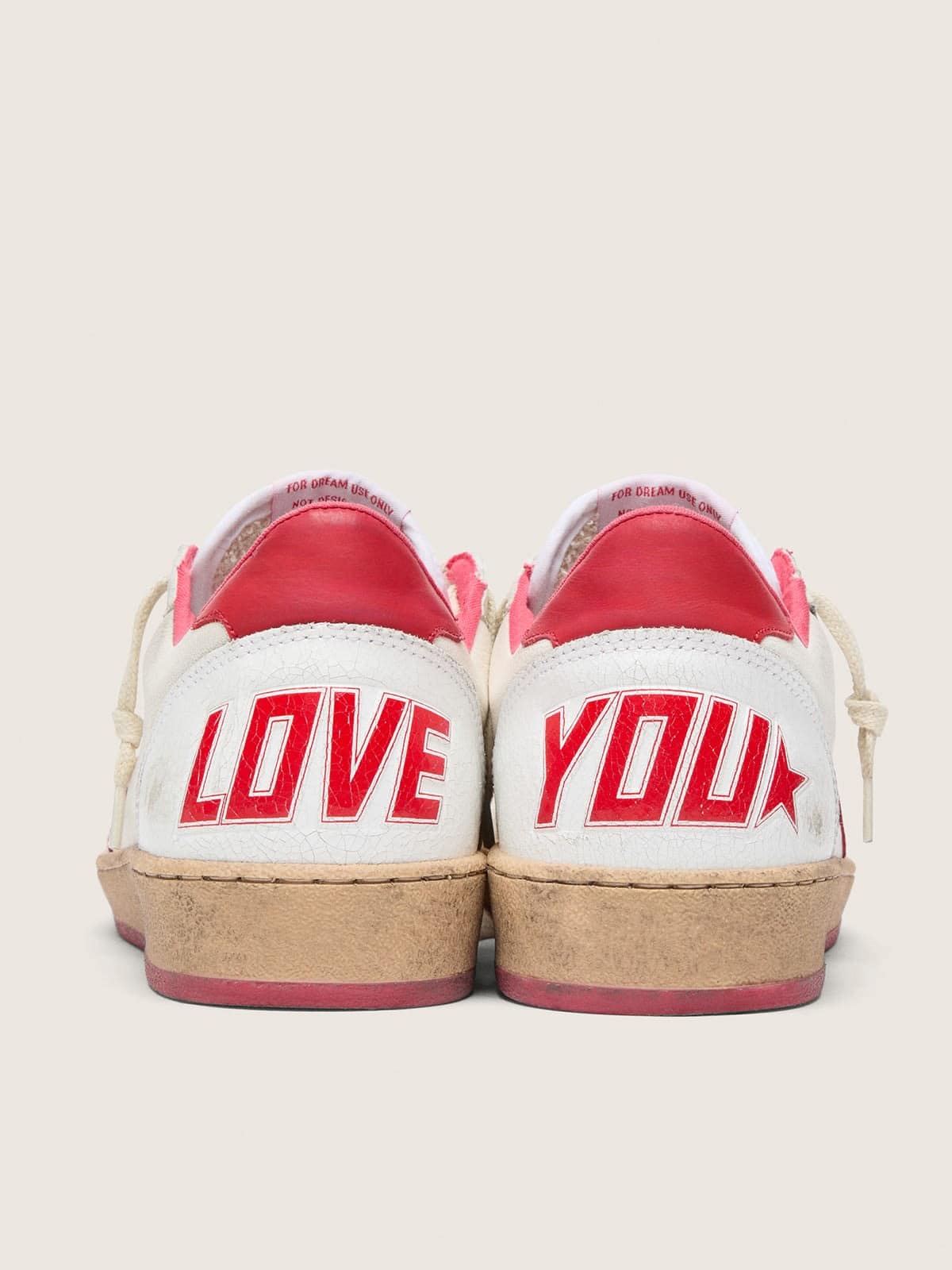 Women’s Ball Star  Wishes in white leather with a red star and heel tab