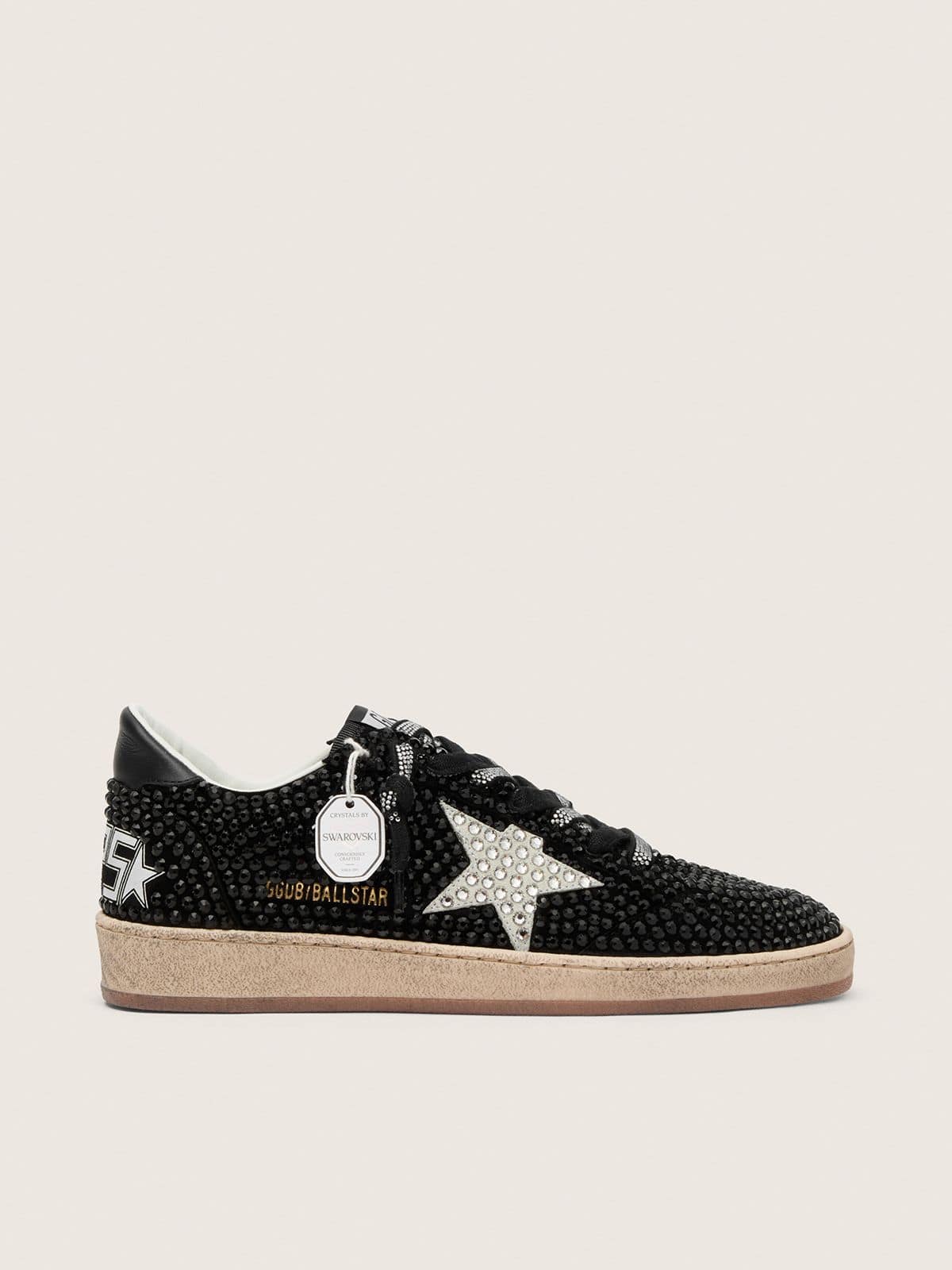 Ball Star in suede with black Swarovski crystals and black suede star