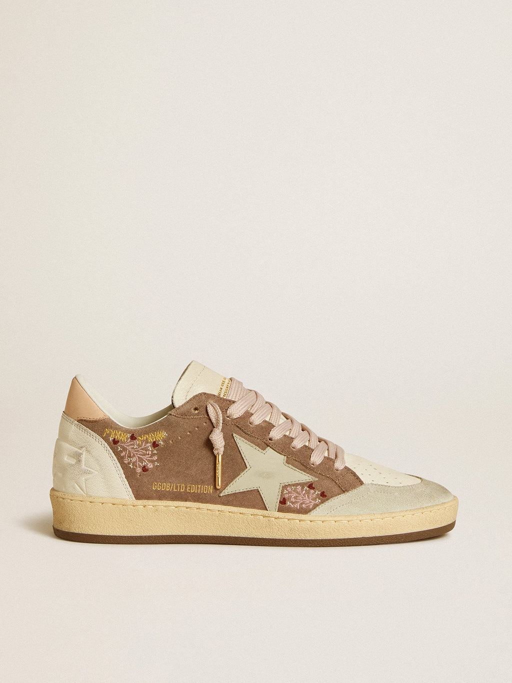 Ball Star in brown suede with leather star and heel tab