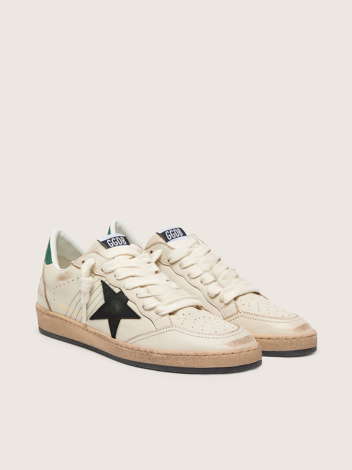 Women’s Ball Star with black leather star and green leather heel tab