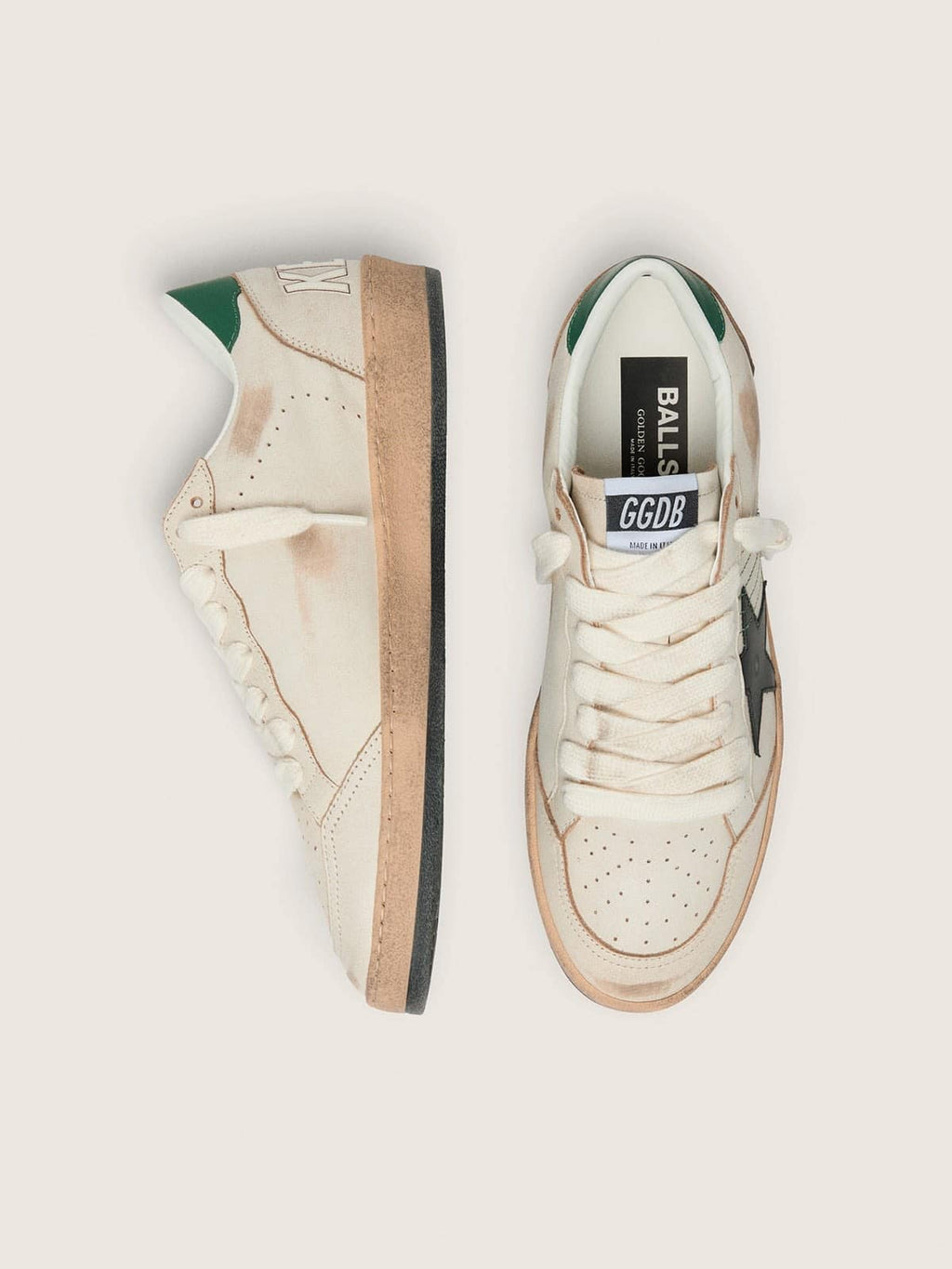 Women’s Ball Star with black leather star and green leather heel tab