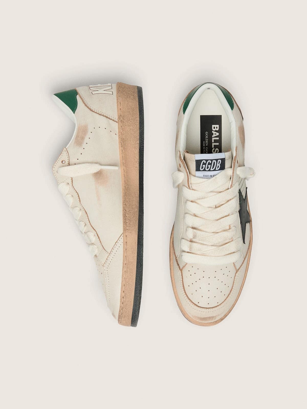 Women’s Ball Star with black leather star and green leather heel tab
