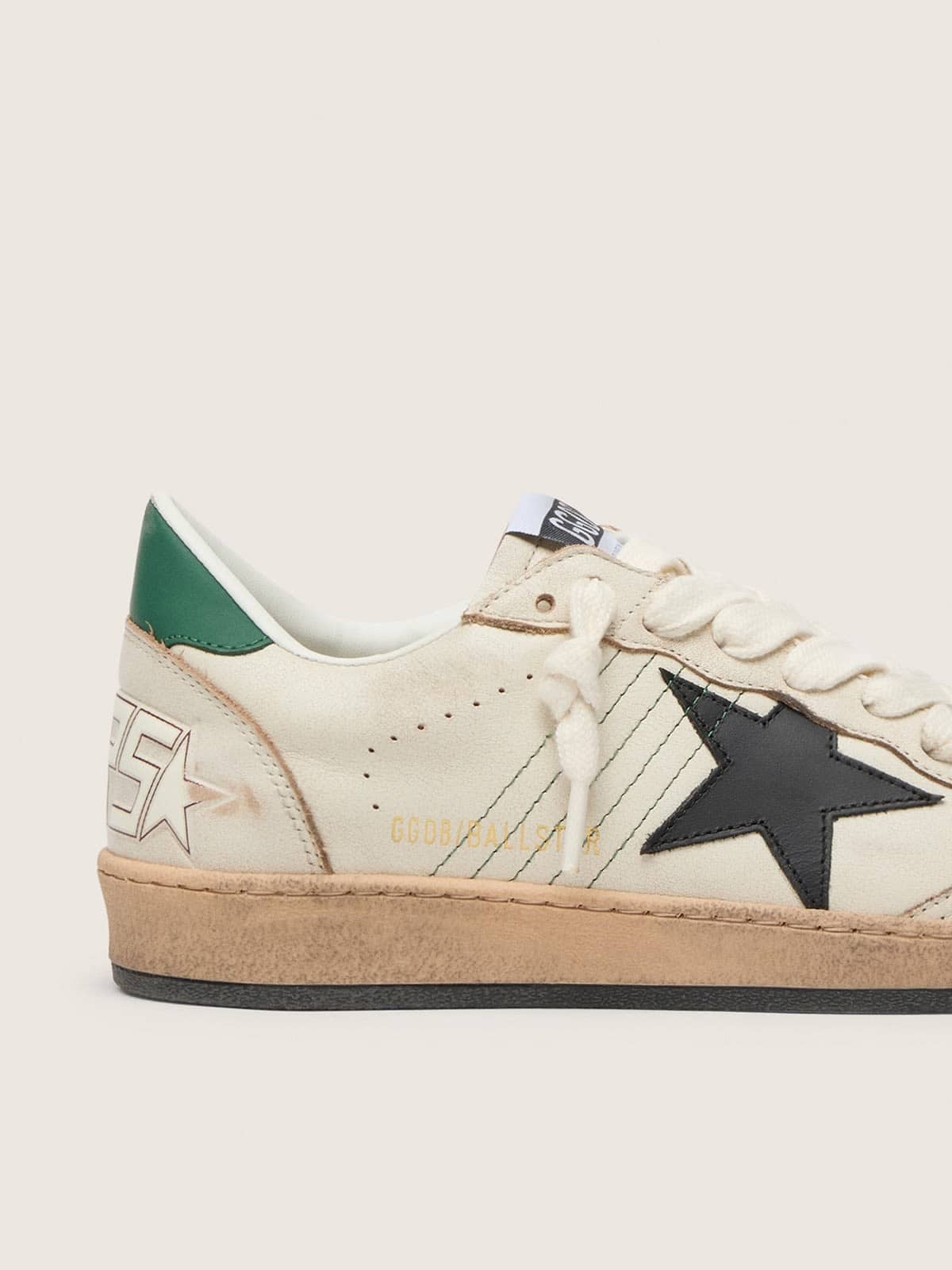 Women’s Ball Star with black leather star and green leather heel tab