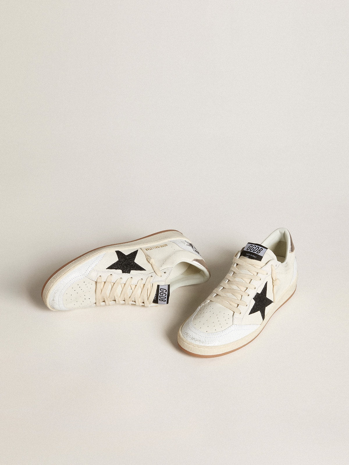 Ball Star in nappa with glitter star and metallic nappa heel tab